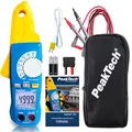 PeakTech P 4350 – True RMS Stromzange mit 4000 Counts – Strommessgerät mit Autorange-Funktion – Stromzange AC/DC 80A mit eingebauter LED-Lampe – Max 600V – Blau