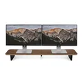 balolo Dual Monitorständer Echt-Holz | Bildschirm Erhöhung für 2 Monitore Setup Cockpit Nussbaum Holz Premium