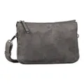 Umhängetasche "Lorella", aus weichem Suede-Imitat mit fein genarbtem Lederimitat besetzt, Gr. B/H/T: 21 cm x 14,5 cm x 4,5 cm, Grau