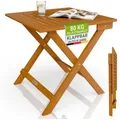 Juskys® Beistelltisch Zadar - Klappbar Für Platzsparende Nutzung, Aus Geöltem Akazienholz, Ideal Für Garten Und Balkon, 46x46x46 Cm