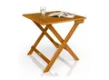 Juskys® Beistelltisch Zadar - Klappbar für platzsparende Nutzung, aus geöltem Akazienholz, ideal für Garten und Balkon, 46x46x46 cm