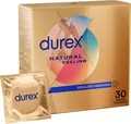 Durex Natural Feeling Kondome latexfrei Real Feel Material Easy On Form 30 Stück