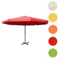 Sonnenschirm Meran Pro, Gastronomie Marktschirm mit Volant Ø 5m Polyester/Alu 28kg ~ bordeaux ohne Ständer