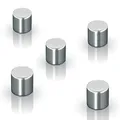 SIGEL BA700 Neodym-Magnete Zylinder silber, Ø 1x1 cm, 5er-Set SuperDym, für Glas-Magnettafeln und Glas-Whiteboards