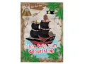 XXL A4 Glückwunschkarte zum Geburtstag Geburtstagskarte Geburtstagsgruß Grußkarte Happy Birthday Jungen Jungs große Klappkarte Gratulazionskarte Piratenschiff Piraten