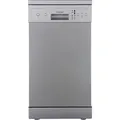 HANSEATIC Standgeschirrspüler "HG4585E97636S", E (A-G), silber (silberfarben), B:44,8cm H:84,5cm T:60cm, Geschirrspüler