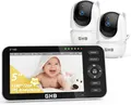 GHB Babyphone mit 2 Kameras 5 Zoll 720P HD IPS-Display Babyphone Kamera 500mAh