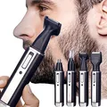 Retoo Nasenhaartrimmer Nasenhaarschneider Ohrhaartrimmer 4 in 1 zum Trimmen von Nasen, Ohrenhaaren, Augenbrauen und Bart, Präzisionstrimmer für Nasenhaare, Nasentrimmer, Bart Trimmer, Schwarz
