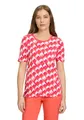 Betty Barclay Damen Basic Shirt mit Print 38, Rot/Weiß