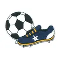 Catch the Patch Aufnäher Bügelbild, Aufbügler, Applikationen, Patches, Flicken, zum aufbügeln, Polyester, Fußball Fußballschuh Sport - Größe: 6 x 4,3 cm