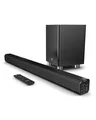 Majority K2 Soundbar, leistungsstark, kabellos, 150 W, mit Surround-Sound, Subwoofer, Bluetooth, HDMI Arc (CEC), große Fernbedienung, AUX, USB, UKW-Radio, optischer Eingang, Cinch-Kabel (schwarz)