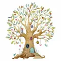 nikima Wandtattoo 241 Wandtattoo bunter Baum Eiche (PVC-Folie), In 2 vers. Größen bunt 150 cm x 50 cm