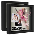 3DBilderrahmen zum Befüllen in Schwarz  2er Set  20x20 cm Tiefer Objektrahmen...