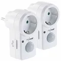 revolt 2er-Set Steckdosen mit PIR-Bewegungsmelder, je 1.200 W Schalt-Leistung