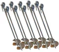 Loggyland Bodenanker Bodenanker zum Eindrehen ins Erdreich, Eindrehanker, zum Eindrehen, (10-St., Set incl. Belagscheibe und Befestigungsschraube für Holz), Schaukelanker, Eindrehanker, aus verzinktem Stahl