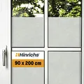 Hinrichs UV Fensterfolie Selbsthaftend - 90 x 200 cm Folie Fenster Sichtschutz Matt - Milchglasfolie Selbstklebend Fenster Acrylglas Milchglas - Fensterfolie Sichtschutz Fenster innen