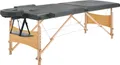 vidaXL Massagetisch mit 2 Zonen Holzrahmen Anthrazit 186×68 cm