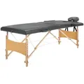 vidaXL Massageliege, Massagetisch mit 2 Zonen Holzrahmen Anthrazit 186×68 cm