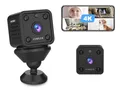 4K Mini Kamera, CUSFLYX Cloud WIFI Tragbar Überwachungskameras,Batteriebetrieben, Bewegungserkennung, IR Nachtversion, Nanny Pet Home Office Garage, Weitwinkel, Einfach installieren TF-Karten-Aufnahme