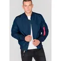 Alpha Industries Bomberjacke MA-1 TT Kunstfaser, slim fit blau M (48/50)