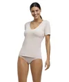 FALKE Damen Unterwäsche Daily Climate Control Outlast® Round Neck W S/s Ts Baumwolle schnelltrocknend 1 Stück, Beige Vale 4016, XXL