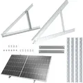 NuaSol Flachdach-Halterung 72 cm | PV Solarpanel Aufständerung, 0–90° verstellbar - Silber