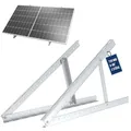 NuaSol PV Solarpanel Halterung 28 Zoll /72 cm | 2er Set Solarmodul-Halterung Balkonkraftwerk aus Aluminium | Aufständerung Flachdach PV verstellbar 0-90° | inkl.Montagematerial | Silber