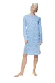 Mey Nachtwäsche Serie Flower Meadow Damen Nachthemden Blue Silk S(38)