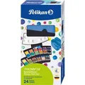Pelikan Deckfarbkasten ProColor 735, 24 Farben, schwarz/blau