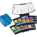 Pelikan Farbkasten ProColor® Schwarz/Blau mit 24 Farben Malkasten Schulmalfarben