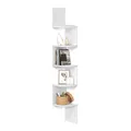 VASAGLE Eckregal, Wandregal 5 Ebenen, Schweberegal für Bücher, Bücherregal, Pflanzenregal für Schlafzimmer, Wohnzimmer, Badezimmer, Homeoffice, wolkenweiß