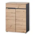 Stella Trading MEMPHIS Schuhschrank in Artisan Eiche Optik, Graphit - Modernes Schuhregal mit viel Stauraum für Ihre Schuhe - 80 x 107 x 38 cm (B/H/T)