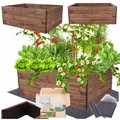 Hochbeet Kasten Holz 45x120x90cm, Gemüsebeet, inkl. Gärtner-set Gratis