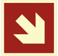 König Werbeanlagen Hinweisschild Richtungsangabe schräg für Brandschutzzeichen, Symbolschild, ISO 3864