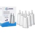AllSpares Wasserfilter (6x) geeignet für Sage Kaffeemaschinen Ersatzfilter für - Silber/Schwarz