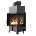 KRATKI Kamin aus Stahl 8 kw Floki Rechte fi 160 Schwarz Kamineinsatz BImSchV Stufe 2 für Holz