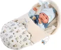 Vinyl Babypuppe Nico im Schlafsack 40cm