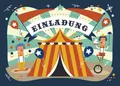 12 Einladungskarten Zirkus zum Kindergeburtstag + 13 Aufkleber GRATIS - für J...