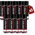 PRITEX – Bohr- und Schneidöl Spray 9 x 400 ml – Bohröl Kühlmittel mit guter Haftfähigkeit – Schmieröl mindert den Verschleiß & reduziert die Reibungskräfte beim Bohren, Drehen, Fräsen & Schneiden