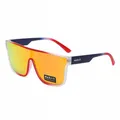 Herren Sonnenbrille UV400 Quadratisch Rot/blau