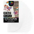 OfficeTree 20x Schrumpffolie Transparent A4 inkl. Download-Vorlagen - Bemalbar