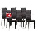 ALBATROS Esszimmerstühle 6er Set Milano, Braun - Edles Italienisches Design, Kunstleder-Bezug, bequemer Polsterstuhl - SGS geprüft - Moderner Küchenstuhl, Stuhl Esszimmer