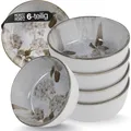 Moritz & Moritz BLOSSOM Müslischalen Porzellan 6er Set - Müslischüssel mit floralem Design - 610ml Volumen - Ideal auch als Müsli bzw. Smoothie Bowl - Spülmaschinen- & mikrowellenfeste Müslischale