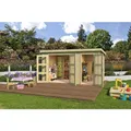 LASITA MAJA Gartenhaus "Zambezi XL", Holz, BxHxT: 400 x 210,9 x 259,7 cm (Außenmaße inkl. Dachüberstand) - braun | beige