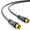 1m SAT TV Kabel 135dB 4K UHD HD TV Koaxial Kabel HDTV Antennenkabel F-Stecker