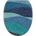 Sanilo Wc-Sitz, Blau, Holzwerkstoff, Stein Optik, Oval, 37.7x5.5x48 cm, Badezimmer, WC Ausstattung, WC Sitze