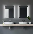 Talos LED Badspiegel mit Beleuchtung 80 x 60 cm - Badezimmer Wandspiegel mit Beleuchtung - feuchtraumgeeignet durch Aluminiumkorpus - Lichtfarbe Neutralweiß