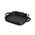 BURNHARD® Gusseisen Grillpfanne, quadratisch 30 cm, Pre-Seasoned, Steakpfanne für Gasgrill, Backofen, Feuerstelle und alle Herdarten inkl. Induktion