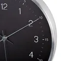 K&L Wall Art Schwarz Silber Wanduhr 30cm groß ohne Tickgeräusche lautlos Wanduhren modern Aluminium Wohnzimmer Deko Edelstahl Optik
