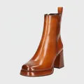 TT. BAGATT Damen Stiefeletten Leder Cognac Gr. 38 Knöchelhoch Blockabsatz